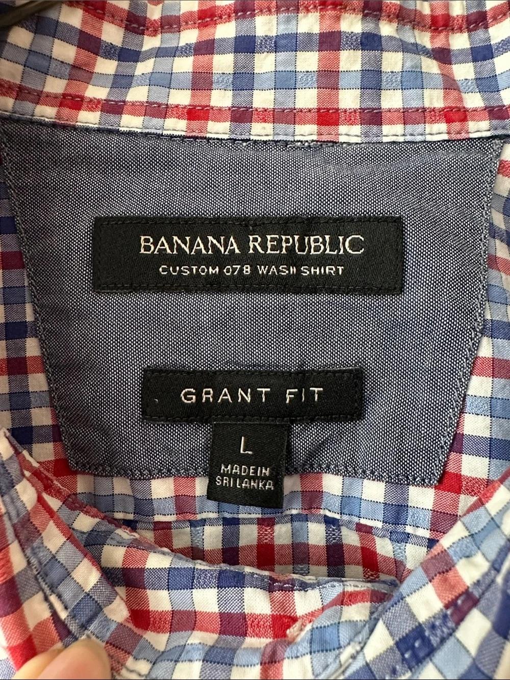 Banana Republic Red & Blue Plaid Button-Down Shirt